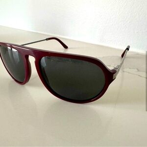 Burberry Burgundy Aviator Sunglasses